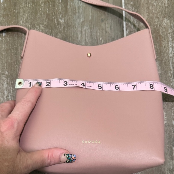 Samara Anthropologie Women's Medium Peony Pink Leather Crossbody - Picture 10 of 12